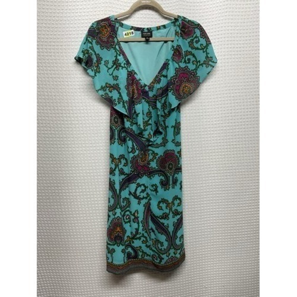 NWOT Nicole Floral Paisley Ruffle Popover Miller Midi Dress Women 10 Indonesia
